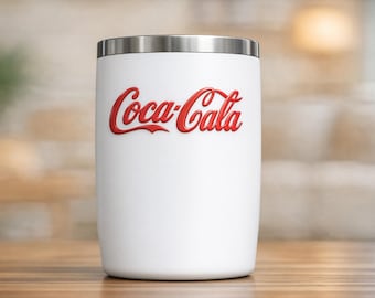 Pegatina 3D con relieve UV del logotipo de Coca-Cola, resistente al agua y a los arañazos, para vasos.