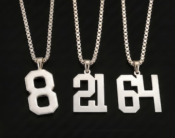 Personalized Player Numbers Necklace,  Baseball, Football Players Gift, Custom Kids Sports Number Necklace, Sport Lover Gifts For Men