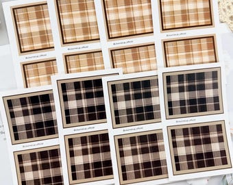 Warm Check Pattern Sticker | Scrapbooking and Journaling