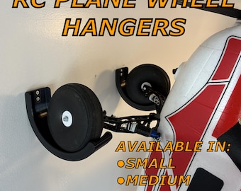 RC Airplane Wall Mount Brackets – Wheel Hangers for UMX, Bush, Trainer Plane Aircraft