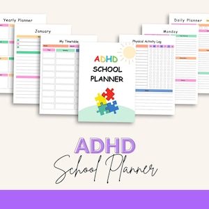 ADHD School Planner for Neurodivergent Students, Executive Functioning Academic Organizer (Canva Template)