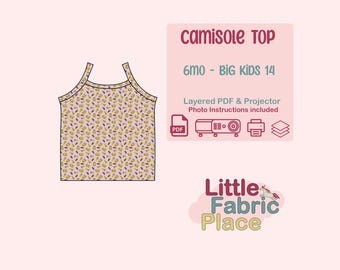Camisole débardeur Patron de couture PDF numérique et projecteur | Bébés et enfants de 6 mois à 14 ans