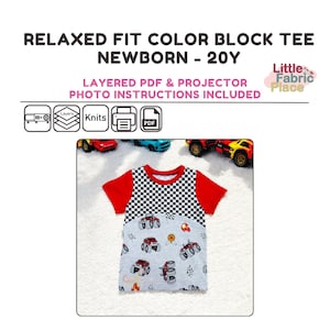 May include: A red, black and white chequered tee shirt with a monster truck graphic on the front. The shirt is available in sizes newborn to 20 years. The listing includes layered PDF and projector photo instructions.
