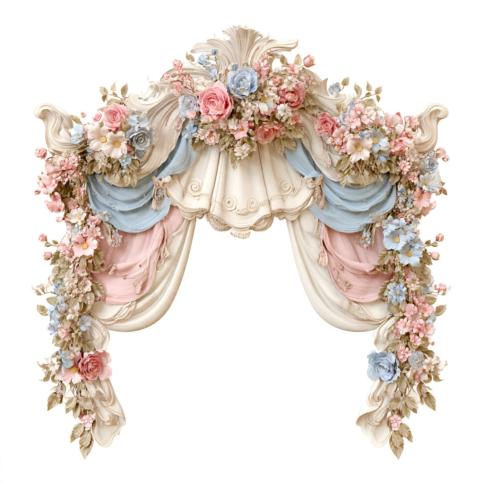 Rococo Floral Frame Clipart Set 28 Ornate Vintage Frame Elegant Baroque ...