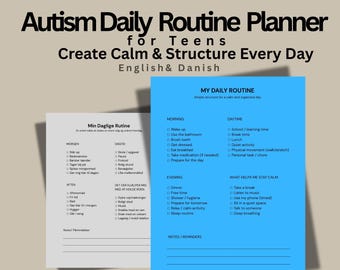 Rotina diária para adolescentes com autismo (para imprimir) | Lista de verificação de habilidades para a vida e independência
