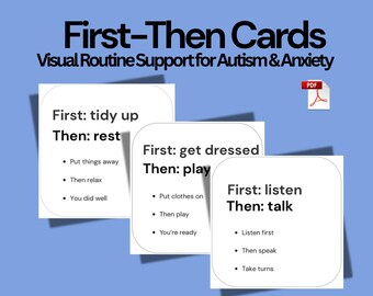Cartões "Primeiro Depois" para Autismo | Rotina Visual Imprimível para Adolescentes | Apoio Comportamental e de Tarefas