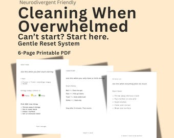 Planejador de Limpeza para Neurodivergentes | Sistema de Reinicialização Suave (Download em PDF)