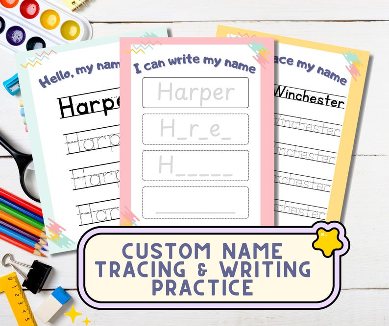 Personalized Name Tracing Worksheet, Spelling Activities, Editable ...