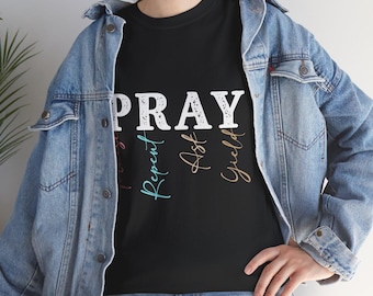 Beten Loben bereuen Fragen Yield T-Shirt | Glaube Typografie Tee