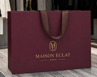 Sacchetto regalo personalizzato con logo, sacchetto di carta di lusso per la spesa, confezione boutique personalizzata, sacchetti per la vendita al dettaglio multicolore, sacchetti per bomboniere di matrimonio