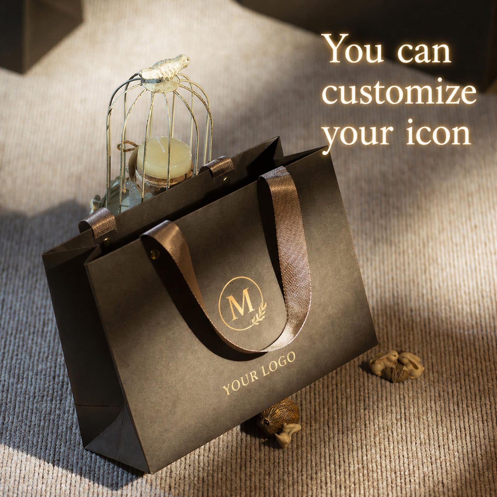 Luxury Paper Gift Bag, Premium Shopping Bag, Ribbon Handle Gift Bag ...