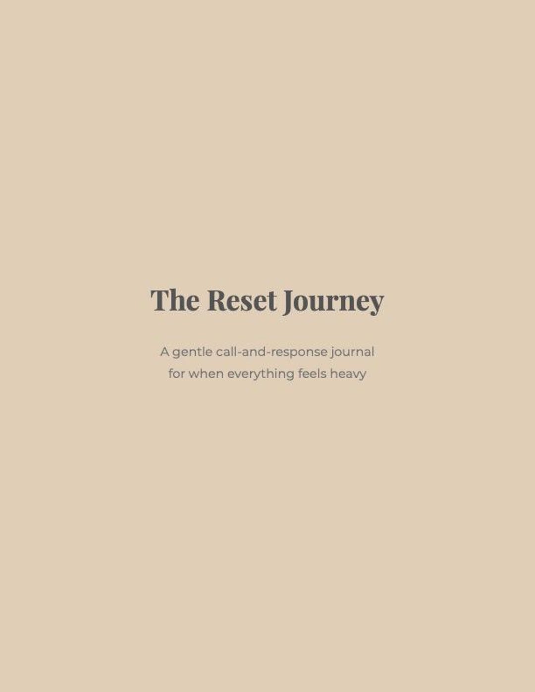 The Reset Journey | A Gentle Guided Journal for Healing, Reflecting ...