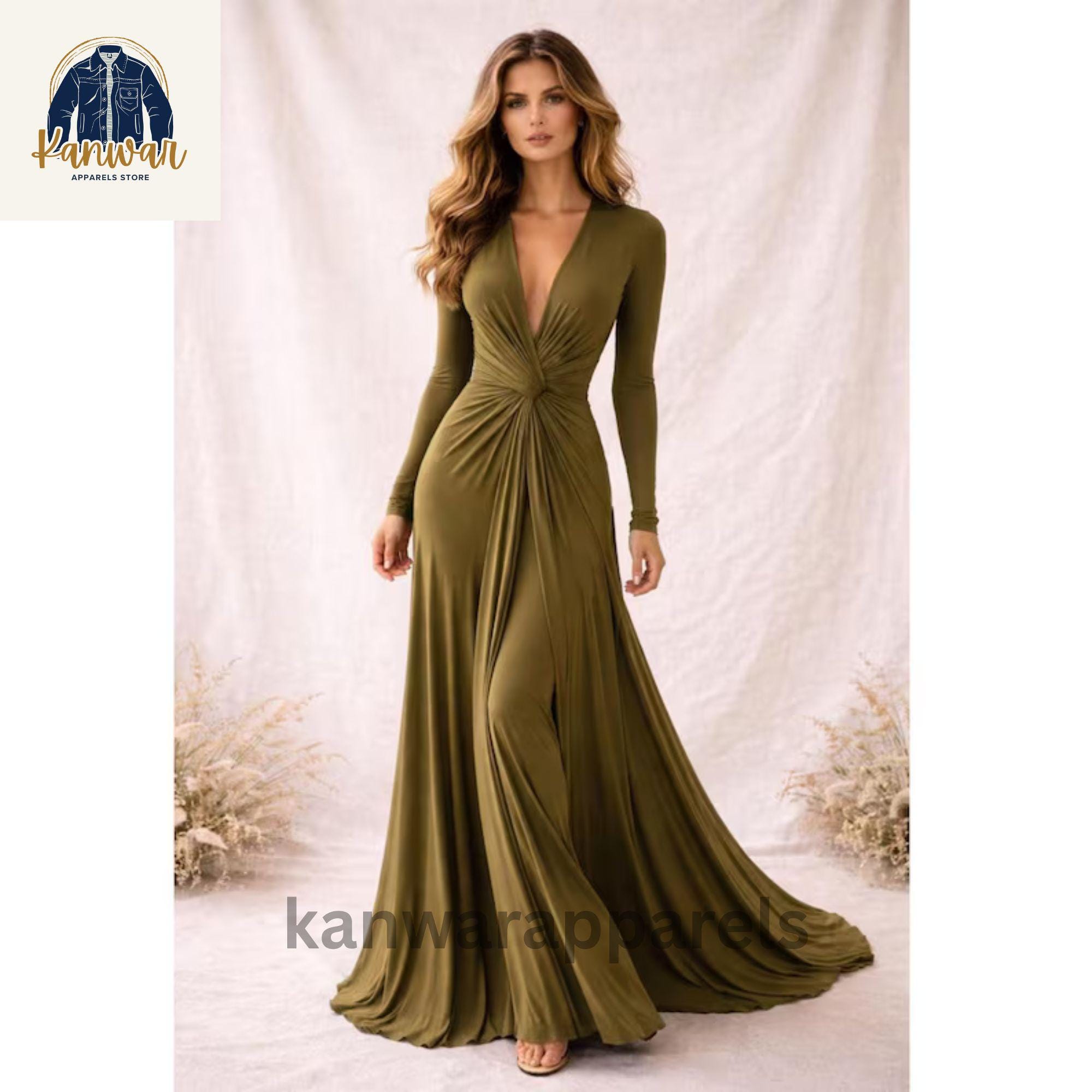 sachin and babi light blue dress Green Cotton Asymmetrical Maxi Dress with Wide Cuff Sleeve for Women -  Summer Evening Dress, Kaftan, Long Shirt Dress