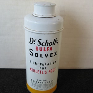 Vintage Dr  Scholl&#39;s Sulfa Solvex Athlete&#39;s  Foot Powder Tin