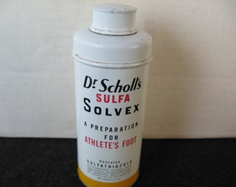 Vintage Dr  Scholl's Sulfa Solvex Athlete's  Foot Powder Tin