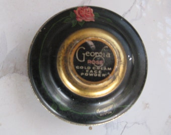 Vintage Georgia Rose Face Powder Tin Harmony of Boston