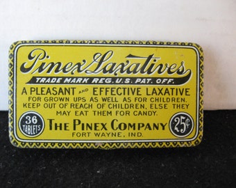 Vintage Pinex Laxatives Tin