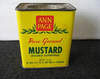 Vintage Ann Page Ground Mustard Spice Tin