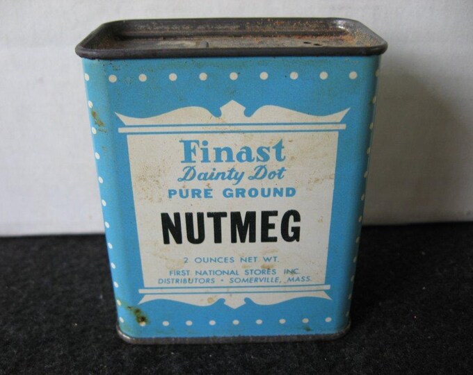 Vintage Finast Nutmeg Spice Tin Etsy