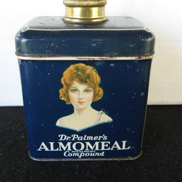 Vintage Dr. Palmer's Almomeal Compound Powder Tin , Face powder, Talc powder, Talcum