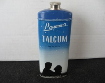Vintage Laymon's Talcum Powder Tin Romantic Silhouette