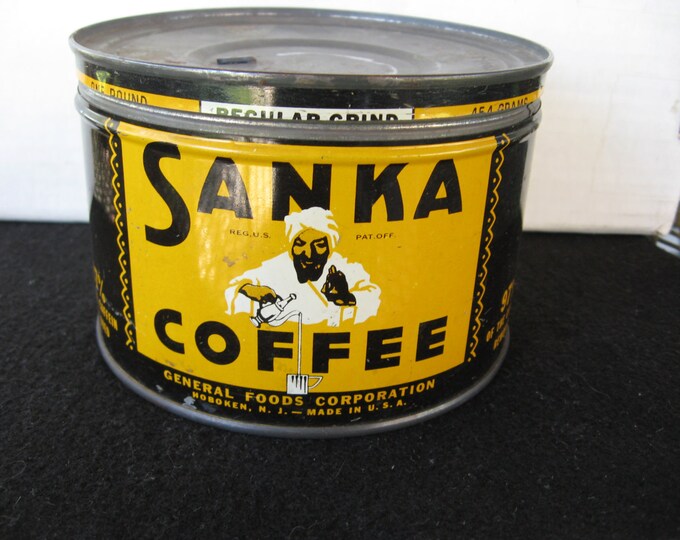 Vintage Sanka Coffee Tin 1 Lb Key Opened Etsy