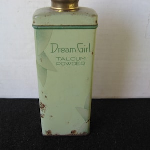 Vintage Dream Girl Talcum Powder Tin, Rare Collectible