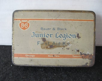 Vintage Junior Legion First Aid Kit Tin (Bauer & Black)