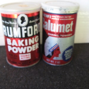 Vintage Baking Powder Tins Rumford, Calumet
