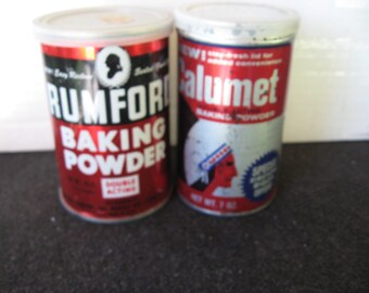 Vintage Baking Powder Tins Rumford, Calumet