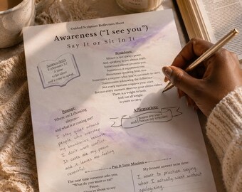 Scheda di riflessione guidata sulle Scritture / Diario di guarigione cristiana in formato PDF (stampabile)