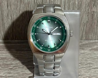 Green Armitron Tank Stainless Steel Men’s Watch With New Battery