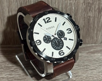 White Panda Fossil Nate Chronograph Men’s Watch With New Battery