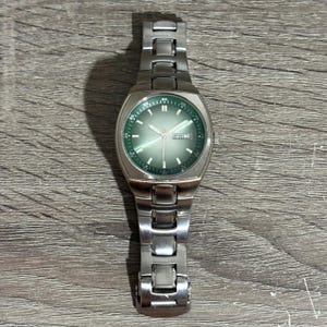Green Armitron Tank Stainless Steel Men’s Watch With New Battery image 4