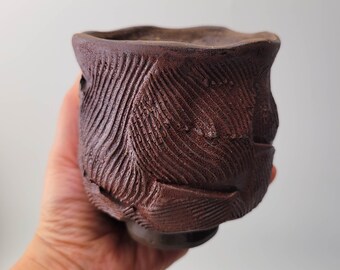 earthy pottery cup, rustic yunomi, wabi sabi japanese tea bowl, wild clay cup, ceramic coffee cup, pottery tea cup, stoneware cup, Shikha