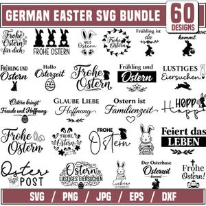 Tysk påskplotter Svg-paket, påsksvg, frühling-svg, påsköstersvg, tysk svg, roliga ordspråk, tysk påsk-svg, (digitala filer)