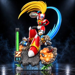 Zero Megaman X Geralt 3D STL File, Anime Figurine for 3D Printing