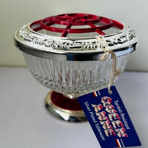 Vintage Crystal Rose Bowl Vase - Etsy
