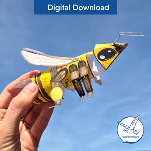 Realistic Bee Craft Template – Printable Cut-and-Assemble PDF | Easy School Project, Nature Study Activity & Spring Craft for Kids