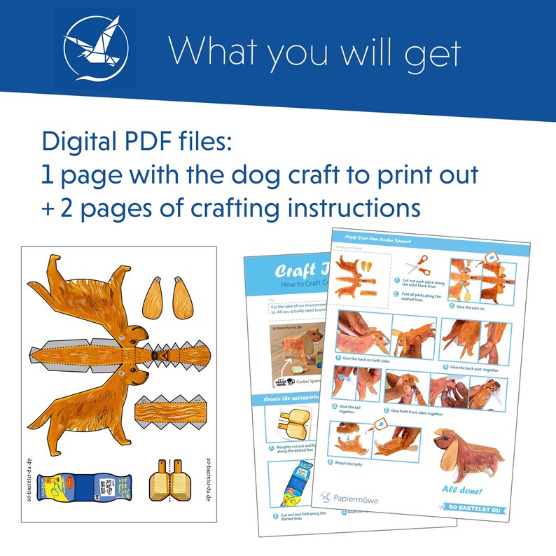 Printable Cocker Spaniel Papercraft – DIY Paper Dog “coco” | 3D Dog ...