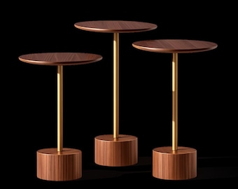 Set of 3 Nesting Side Tables, Modern Walnut End Table Set, Minimalist Coffee Tables, Luxury Living Room Decor, Boho Accent Table