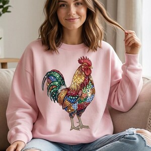 Faux Patchwork Chicken Png, Funny Funny, Cute Chicken Png Sublimation, Cute Country Girl Sublimation, Chicken Lover Png