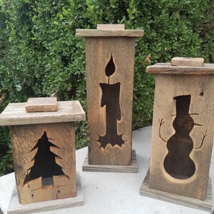 Wood lantern, made with rustic worn wood, Jack-O-Lantern for Halloween/ Fall Art decor for the patio or front porch by artist Bill Miller image 10