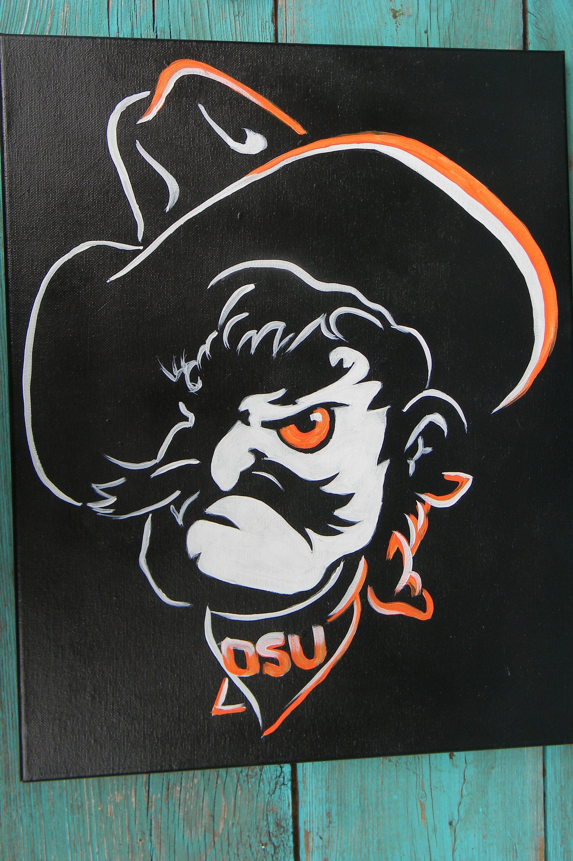 Oklahoma State University Shadow Pete Painting on Canvas