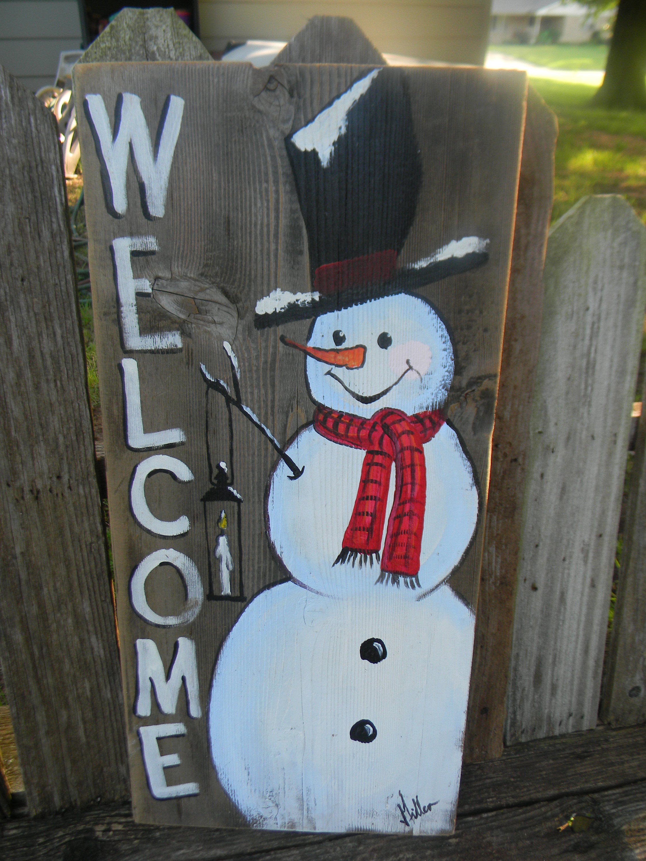 Snowman Front Porch Door Mat - A Rustic Feeling