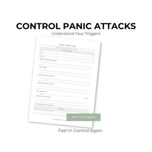 Panic Attack Log Printable | Track Symptoms & Triggers | Anxiety Relief Worksheet PDF