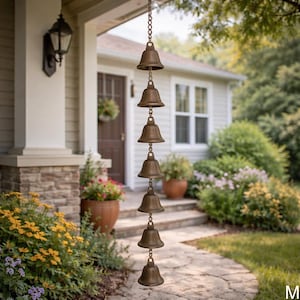 Vintage Bell Wind Chime – Rustic Hanging Metal Bells Decor for Garden, Patio, Porch & Door, Outdoor Indoor Wind Chimes