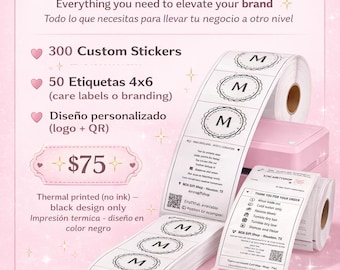 Custom Business Branding Pack | Stickers, Care Labels, Logo + QR Design