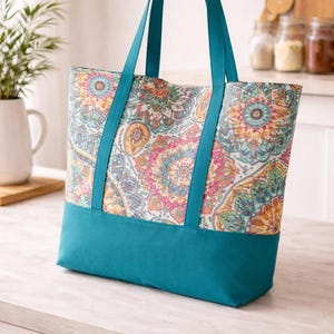 Beginner Friendly Tote Bag Sewing Pattern | Canvas Shoulder Tote DIY | Market Shopping Bag Pattern | Reusable Grocery Bag |(PDF Download) image 18