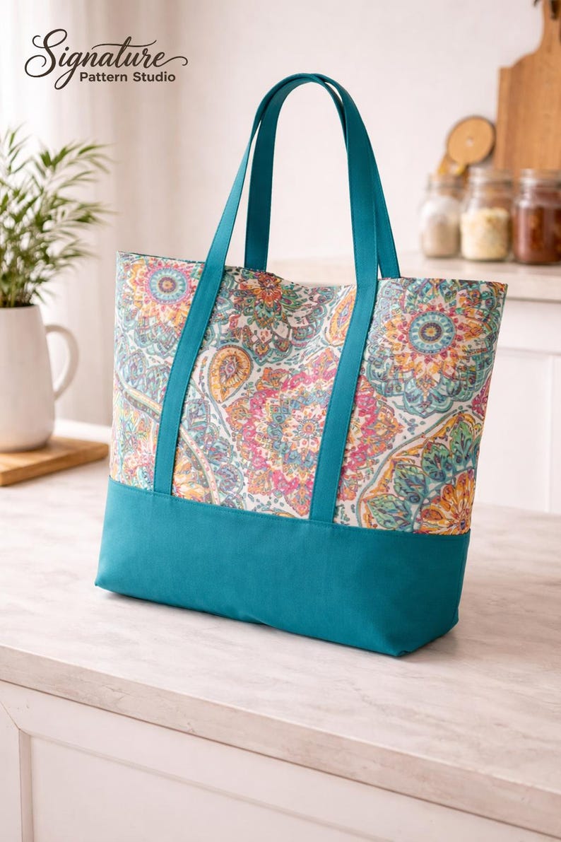 Beginner Friendly Tote Bag Sewing Pattern | Canvas Shoulder Tote DIY | Market Shopping Bag Pattern | Reusable Grocery Bag |(PDF Download) image 18